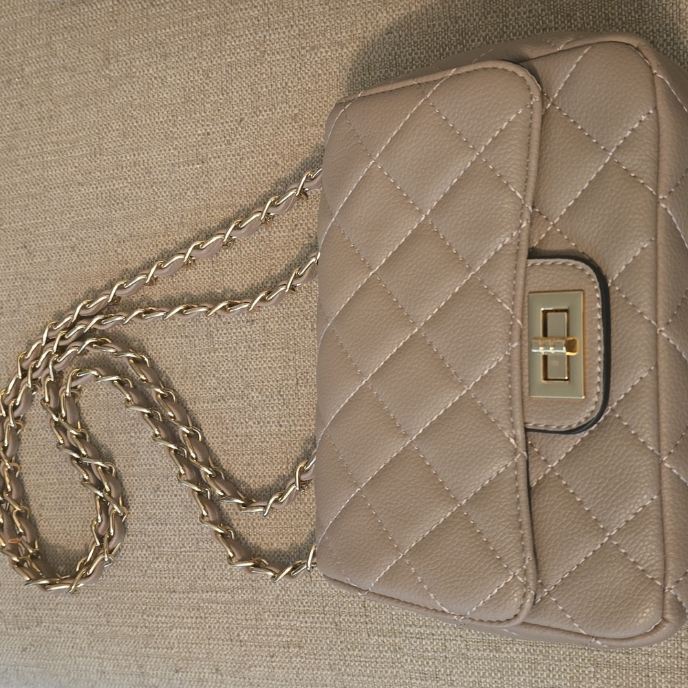 Quilted Tan Mini Bag - Picture 6 of 8